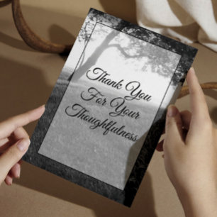 Outdoor Shade Black & White Wedding Dankeskarte