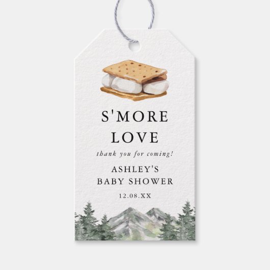 Outdoor S'more Liebe Smores Baby Dusche Gefallen Geschenkanhänger (Vorderseite)