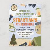 Outdoor Smores Camp zum Geburtstag Postkarte (Vorderseite)