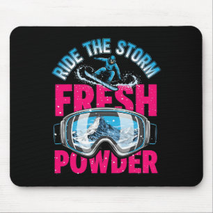 Outdoor-Snowboarden Skifahren Frischer Pulverschne Mousepad