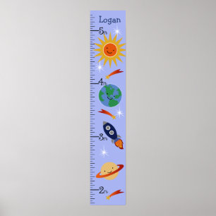 Outdoor Space Rockets Growth Chart Behalte bei 8x4 Poster