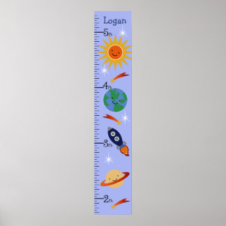 Outdoor Space Rockets Growth Chart Behalte bei 8x4 Poster