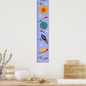 Outdoor Space Rockets Growth Chart Behalte bei 8x4 Poster (Küche)