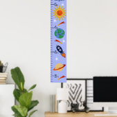 Outdoor Space Rockets Growth Chart Behalte bei 8x4 Poster (Heimbüro)