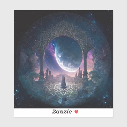 Outdoor Space Surreal Fantasy Art Aufkleber (Blatt)