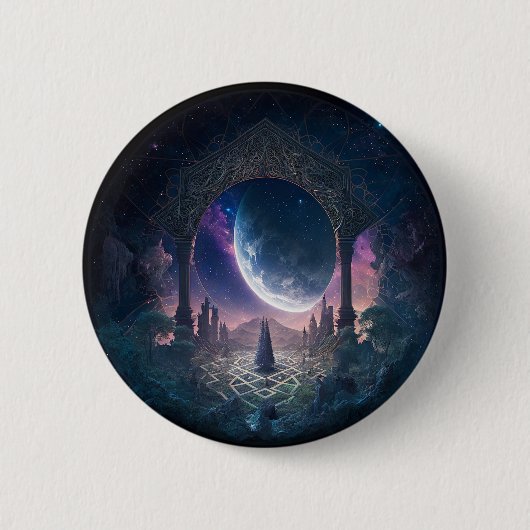 Outdoor Space Surreal Fantasy Art Button (Vorderseite)