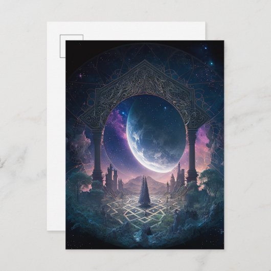 Outdoor Space Surreal Fantasy Art Postkarte (Vorne/Hinten)
