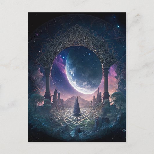 Outdoor Space Surreal Fantasy Art Postkarte (Vorderseite)