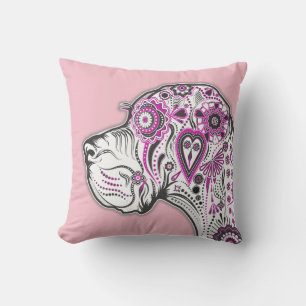 Outdoor Sugar Skull Great Dane Pillow Kissen