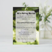 Outdoor Summer Floral Light Blue & Green Photo  Einladung (Stehend Vorderseite)