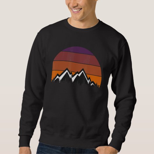 Outdoor Sunset Vintage Berge Sonnenschein Sweatshirt (Vorderseite)