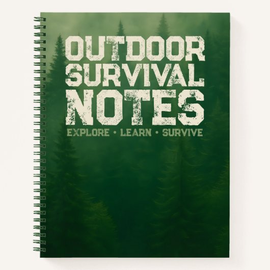 Outdoor Survival Notes – Forest Background Notizblock (Vorderseite)