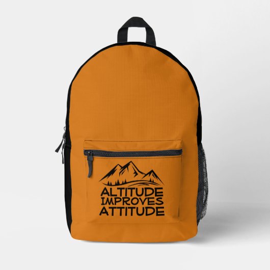 Outdoor Trail Adventure yellow black Backpack Bedruckter Rucksack (Vorderseite)