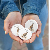 Outdoor Wanderer: Wasserfarbe Kangaroo Brauch Button