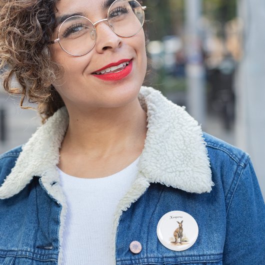 Outdoor Wanderer: Wasserfarbe Kangaroo Brauch Button