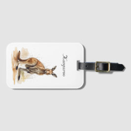 Outdoor Wanderer: Wasserfarbe Kangaroo Brauch Gepäckanhänger