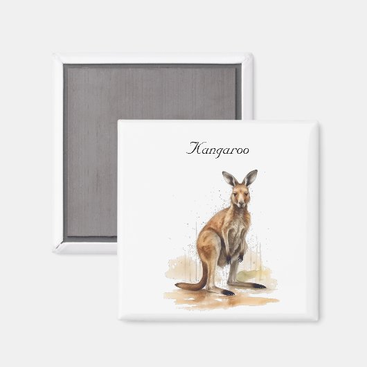 Outdoor Wanderer: Wasserfarbe Kangaroo Brauch Magnet (Vorderseite/Rückseite)