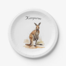 Outdoor Wanderer: Wasserfarbe Kangaroo Brauch Pappteller