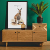 Outdoor Wanderer: Wasserfarbe Kangaroo Brauch Poster