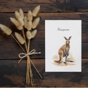 Outdoor Wanderer: Wasserfarbe Kangaroo Brauch Postkarte