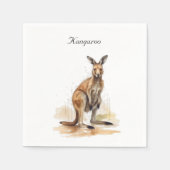 Outdoor Wanderer: Wasserfarbe Kangaroo Brauch Serviette (Vorderseite)