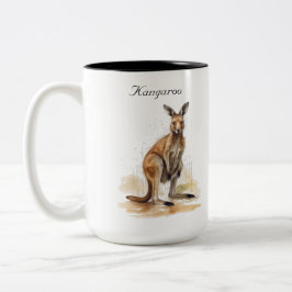 Outdoor Wanderer: Wasserfarbe Kangaroo Brauch Zweifarbige Tasse