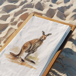 Outdoor Wanderer: Wasserfarbe Känguru Strandtuch