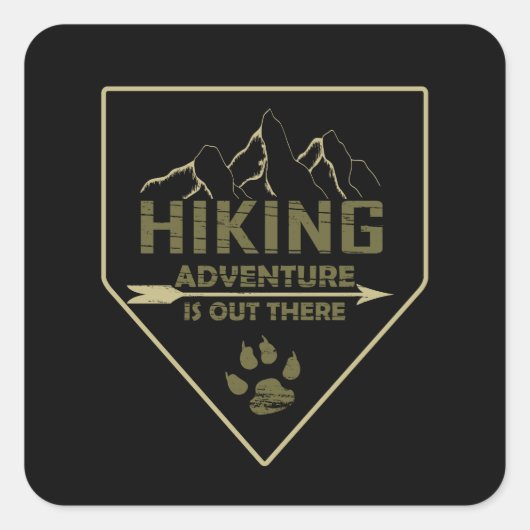 Outdoor-Wandererlebnis Quadratischer Aufkleber (Vorderseite)