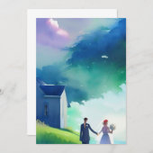 Outdoor Weeding Wasserfarbe Design Lässig Hübsch Einladung (Vorne/Hinten)