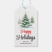 Outdoor Weihnachtsbaum glückliche Feiertage Geschenkanhänger (Vorderseite)