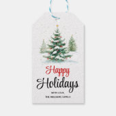 Outdoor Weihnachtsbaum glückliche Feiertage Geschenkanhänger (Rückseite)