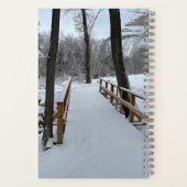 Outdoor Winter Scene Snow Bridge Notizblock (Rückseite)
