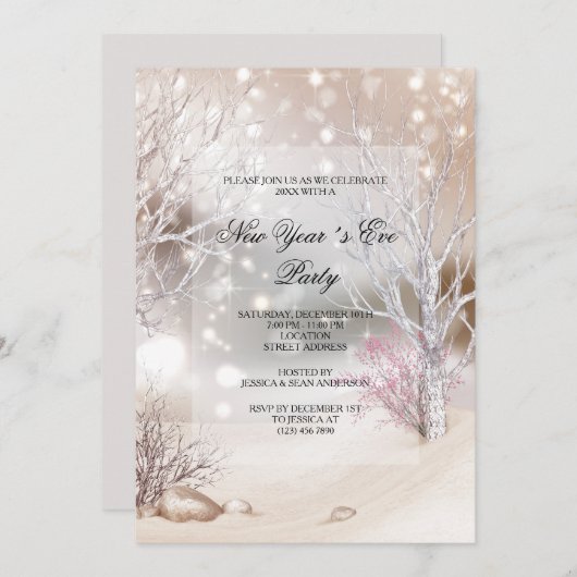 Outdoor Winters Snowboard Silvesterabend Party Einladung (Vorne/Hinten)