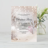 Outdoor Winters Szene Weihnachtsfest Party Einladung (Stehend Vorderseite)