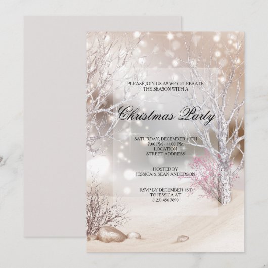 Outdoor Winters Szene Weihnachtsfest Party Einladung (Vorne/Hinten)