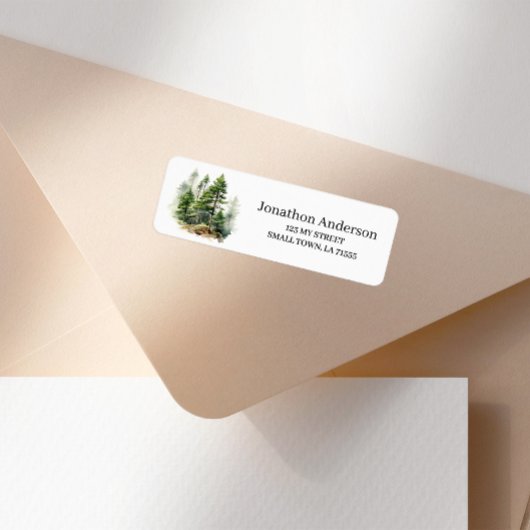 Outdoors Pine Tree Woods Address Label