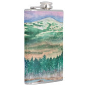 Outdoorsman Flask Monadnock NH Wasserfarben Kunst, Flachmann (Rechts)