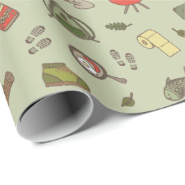 Outdoorsy Adventure Woodland Wilderness Pattern Geschenkpapier