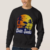 Outer Banks Carolina Sunset Beach Retro Sweatshirt (Vorderseite)