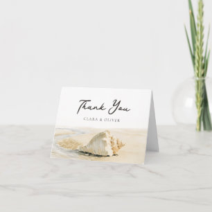 Outer Banks Conch Shell Nasser Sandstrand Hochzeit Dankeskarte