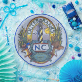 Outer Banks Crab & Lighthouse-Papierteller Pappteller (Party)