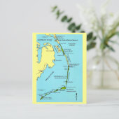 Outer Banks Karte Postkarte (Stehend Vorderseite)