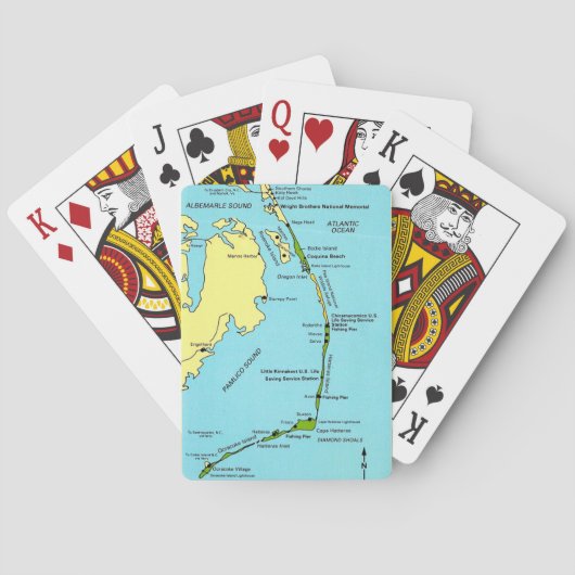 Outer Banks Karte Postkarte Spielkarten (Rückseite)