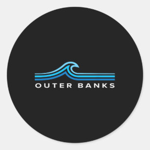 Outer Banks Nc Wellen Vintage Herren Damen Mädchen Runder Aufkleber