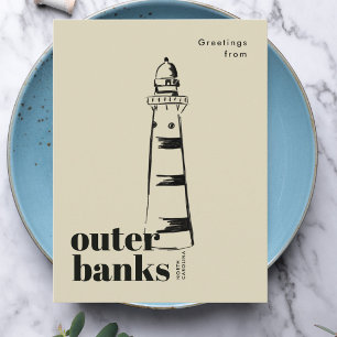 Outer Banks North Carolina gekritzelter Leuchtturm Postkarte