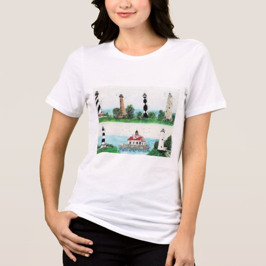 OUTER BANKS NORTH CAROLINA LIGHTHOUSES Tri-Blend SHIRT (Vorderseite)