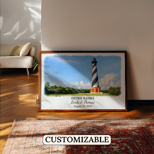Outer Banks North Carolina Poster, Aquarell Poster