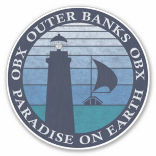 Outer Banks OBX Blue Sky Navy Pearl White Vintag Aufkleber