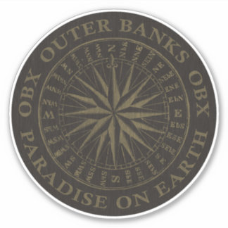 Outer Banks OX Paradies auf der Erde Gold Schwarz Aufkleber