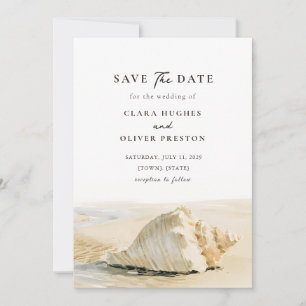 Outer Banks ruhige Meeresküste Sand Schale Hochzei Save The Date